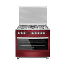 90x60 Free Standing Gas Cooker, Red Design