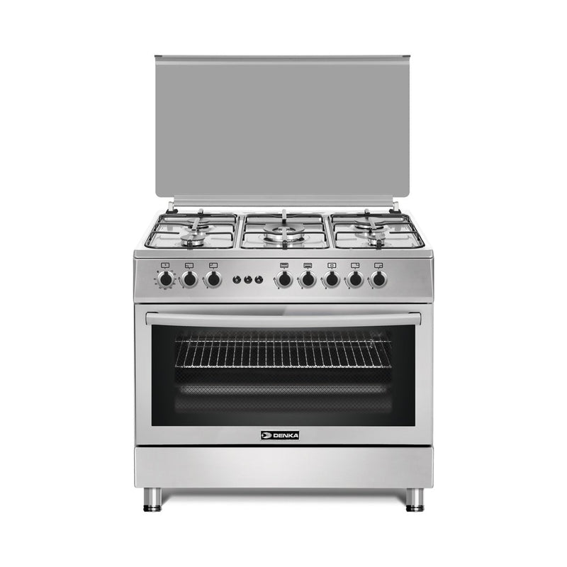 90x60 Free Standing Gas Cooker, Stainless Steel Design